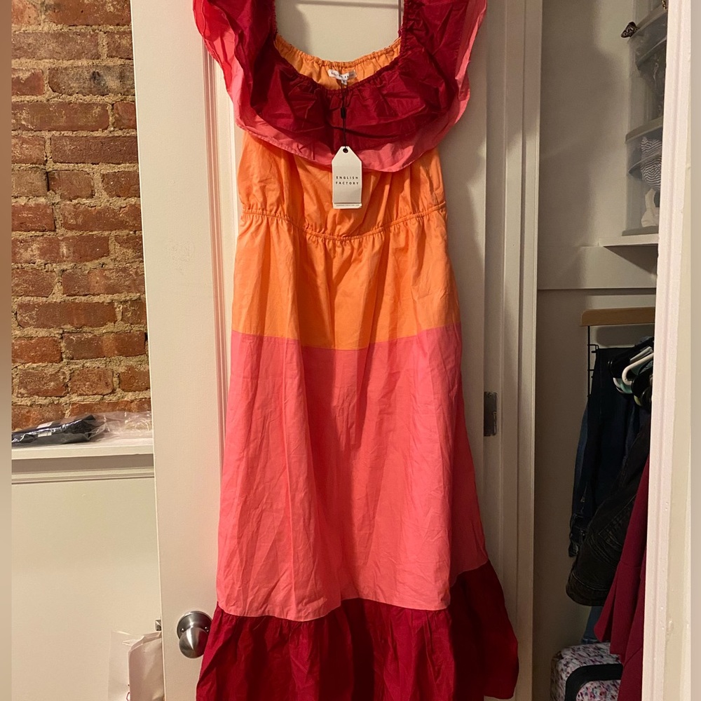 NEW WITH TAGS - Shades of sunset off-the-shoulder dress - Picture 7 of 7